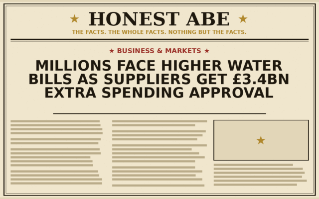 Millions Face Higher Water Bills as Suppliers Get £3.4bn Extra Spending Approval