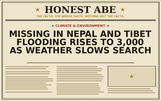 Missing in Nepal and Tibet Flooding Rises to 3,000 as Weather Slows Search