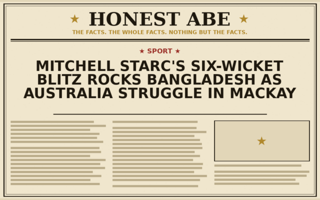 Mitchell Starc’s Six-Wicket Blitz Rocks Bangladesh as Australia Struggle in Mackay