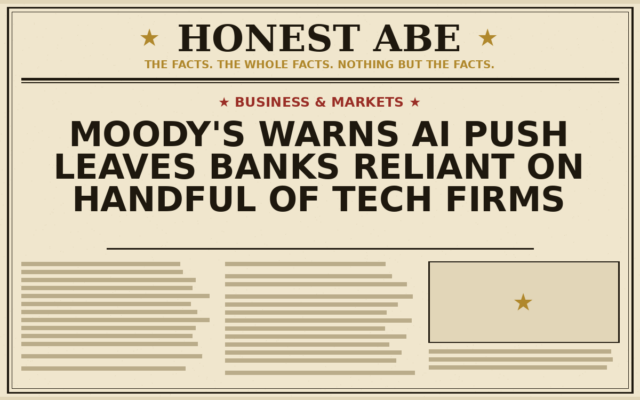 Moody’s Warns AI Push Leaves Banks Reliant on Handful of Tech Firms