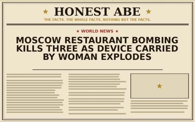 Moscow Restaurant Bombing Kills Three as Device Carried by Woman Explodes