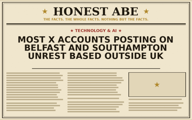 Most X Accounts Posting on Belfast and Southampton Unrest Based Outside UK