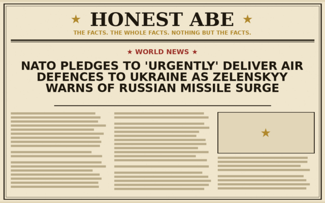 NATO Pledges to ‘Urgently’ Deliver Air Defences to Ukraine as Zelenskyy Warns of Russian Missile Surge