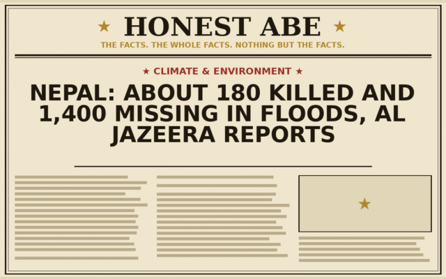 Nepal: About 180 Killed and 1,400 Missing in Floods, Al Jazeera Reports