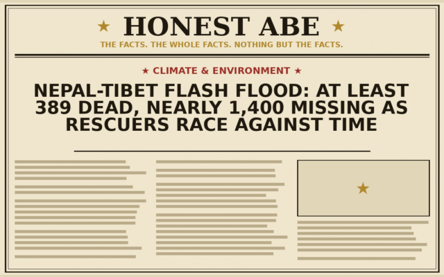 Nepal-Tibet Flash Flood: At Least 389 Dead, Nearly 1,400 Missing as Rescuers Race Against Time