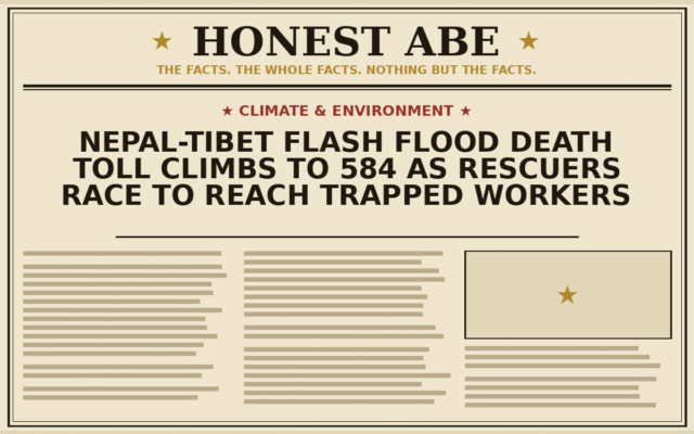 Nepal-Tibet Flash Flood Death Toll Climbs to 584 as Rescuers Race to Reach Trapped Workers