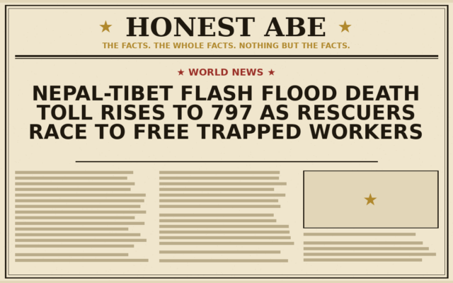 Nepal-Tibet Flash Flood Death Toll Rises to 797 as Rescuers Race to Free Trapped Workers