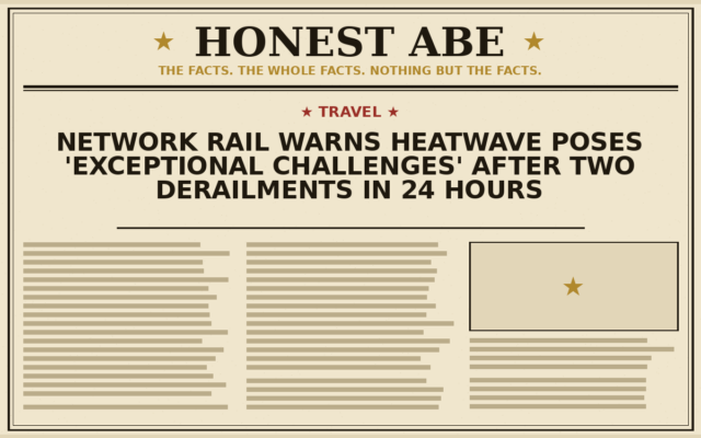 Network Rail Warns Heatwave Poses ‘Exceptional Challenges’ After Two Derailments in 24 Hours