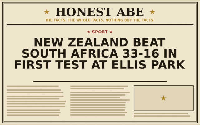 New Zealand Beat South Africa 33-16 in First Test at Ellis Park