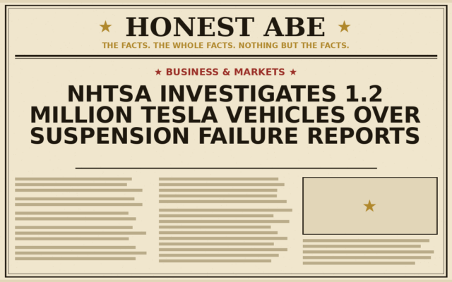NHTSA Investigates 1.2 Million Tesla Vehicles Over Suspension Failure Reports