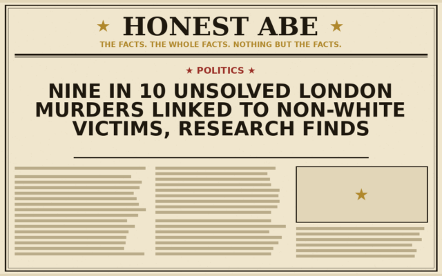 Nine in 10 Unsolved London Murders Linked to Non-White Victims, Research Finds
