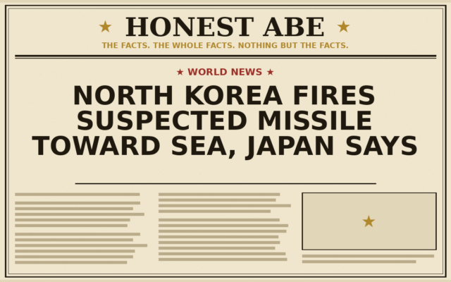 North Korea Fires Suspected Missile Toward Sea, Japan Says