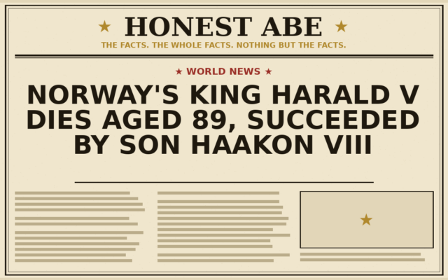Norway’s King Harald V Dies Aged 89, Succeeded by Son Haakon VIII