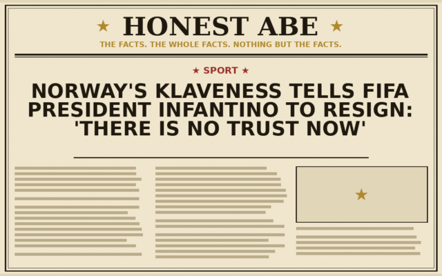 Norway’s Klaveness Tells FIFA President Infantino to Resign: ‘There Is No Trust Now’