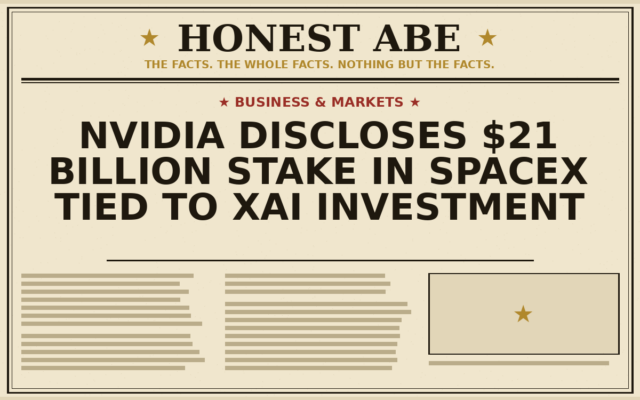 Nvidia Discloses $21 Billion Stake in SpaceX Tied to xAI Investment