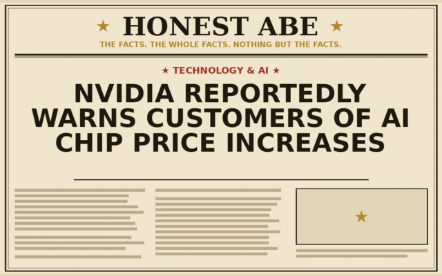 Nvidia Reportedly Warns Customers of AI Chip Price Increases