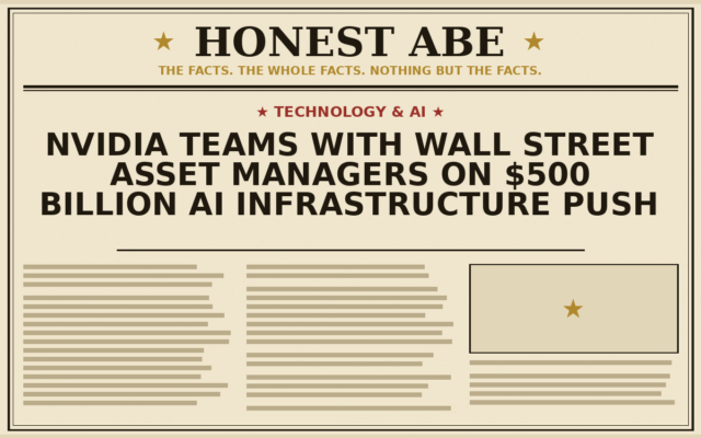 Nvidia Teams With Wall Street Asset Managers on $500 Billion AI Infrastructure Push
