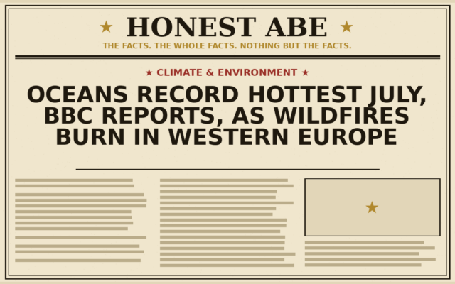 Oceans Record Hottest July, BBC Reports, as Wildfires Burn in Western Europe