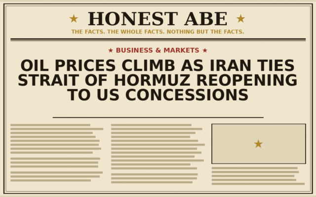 Oil Prices Climb as Iran Ties Strait of Hormuz Reopening to US Concessions
