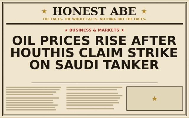 Oil Prices Rise After Houthis Claim Strike on Saudi Tanker