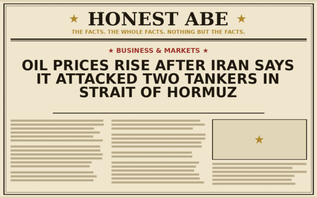 Oil Prices Rise After Iran Says It Attacked Two Tankers in Strait of Hormuz