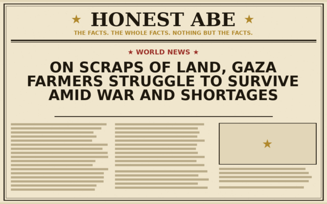 On Scraps of Land, Gaza Farmers Struggle to Survive Amid War and Shortages