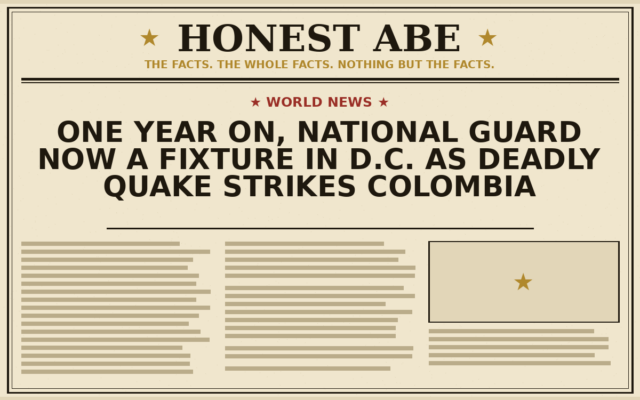 One Year On, National Guard Now a Fixture in D.C. as Deadly Quake Strikes Colombia
