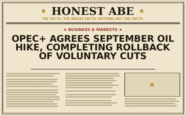 OPEC+ Agrees September Oil Hike, Completing Rollback of Voluntary Cuts