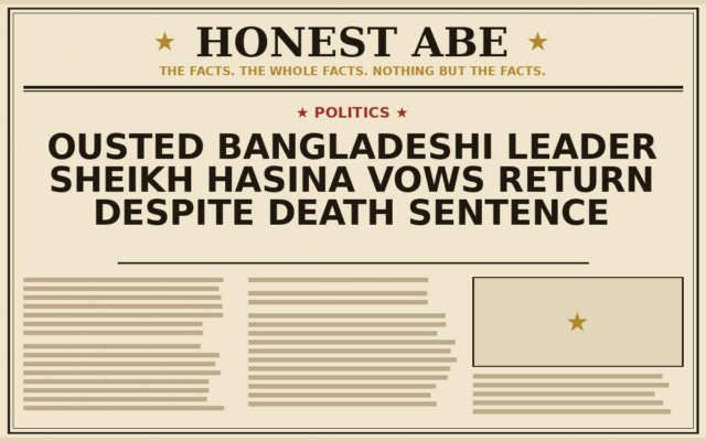 Ousted Bangladeshi Leader Sheikh Hasina Vows Return Despite Death Sentence