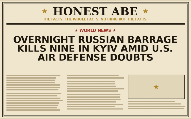 Overnight Russian Barrage Kills Nine in Kyiv Amid U.S. Air Defense Doubts