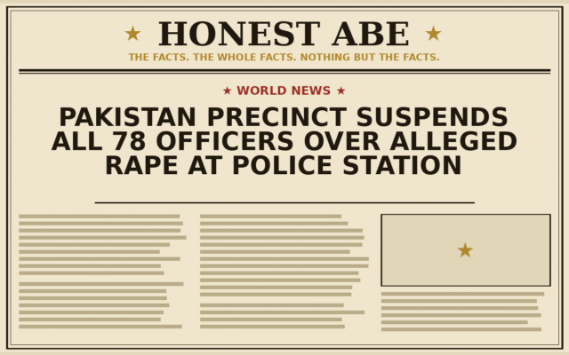 Pakistan Precinct Suspends All 78 Officers Over Alleged Rape at Police Station