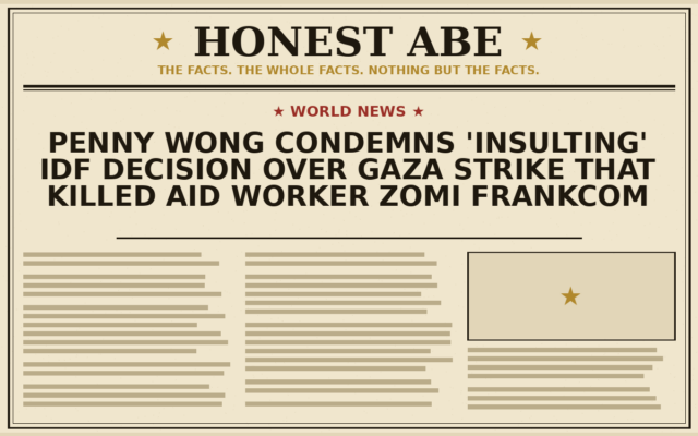 Penny Wong Condemns ‘Insulting’ IDF Decision Over Gaza Strike That Killed Aid Worker Zomi Frankcom