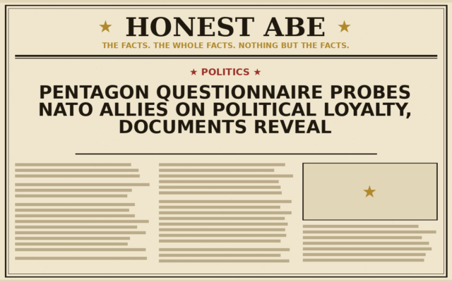 Pentagon Questionnaire Probes NATO Allies on Political Loyalty, Documents Reveal