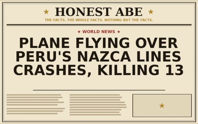 Plane Flying Over Peru’s Nazca Lines Crashes, Killing 13
