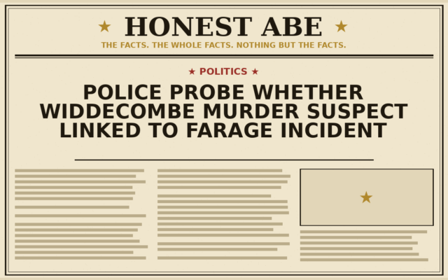 Police Probe Whether Widdecombe Murder Suspect Linked to Farage Incident