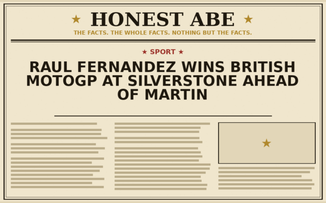 Raul Fernandez Wins British MotoGP at Silverstone Ahead of Martin