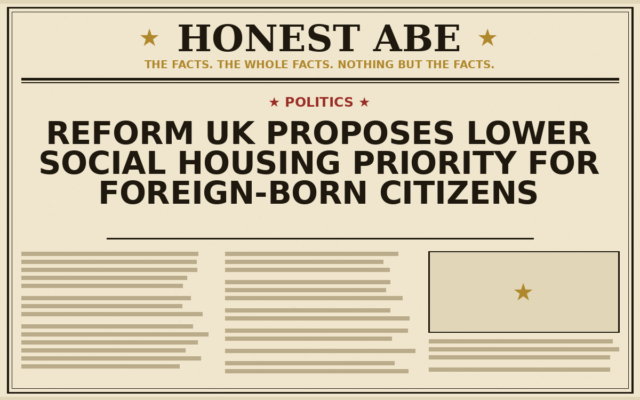 Reform UK Proposes Lower Social Housing Priority for Foreign-Born Citizens