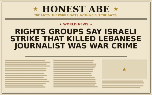 Rights Groups Say Israeli Strike That Killed Lebanese Journalist Was War Crime