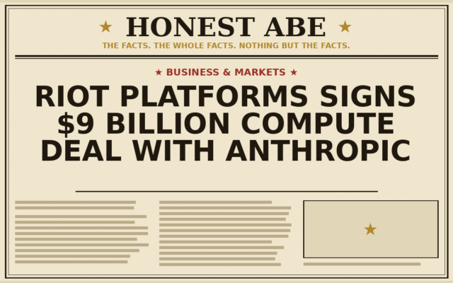 Riot Platforms Signs $9 Billion Compute Deal With Anthropic