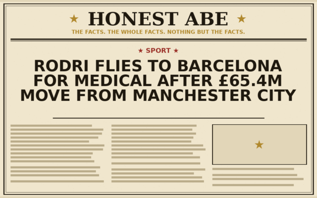 Rodri Flies to Barcelona for Medical After £65.4m Move From Manchester City