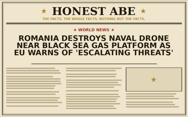 Romania Destroys Naval Drone Near Black Sea Gas Platform as EU Warns of ‘Escalating Threats’