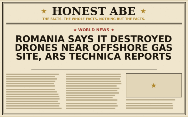 Romania Says It Destroyed Drones Near Offshore Gas Site, Ars Technica Reports