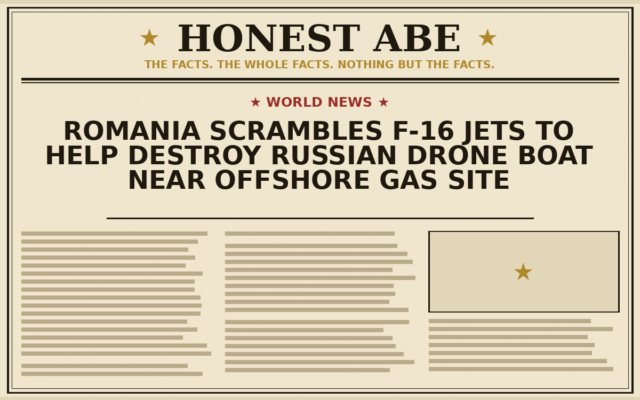 Romania Scrambles F-16 Jets to Help Destroy Russian Drone Boat Near Offshore Gas Site