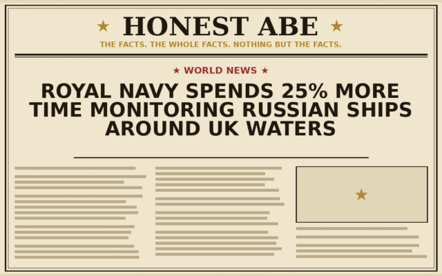 Royal Navy Spends 25% More Time Monitoring Russian Ships Around UK Waters