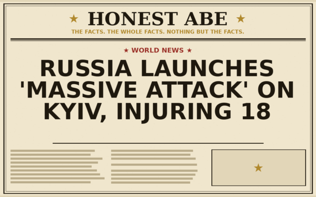 Russia Launches ‘Massive Attack’ on Kyiv, Injuring 18