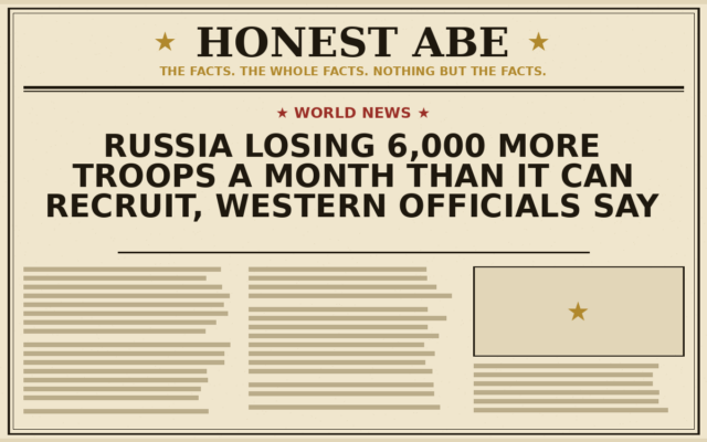 Russia Losing 6,000 More Troops a Month Than It Can Recruit, Western Officials Say