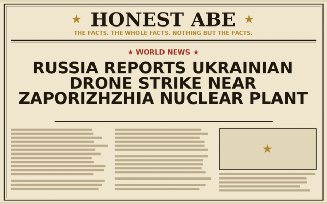 Russia Reports Ukrainian Drone Strike Near Zaporizhzhia Nuclear Plant