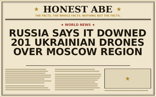Russia Says It Downed 201 Ukrainian Drones Over Moscow Region