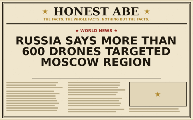 Russia Says More Than 600 Drones Targeted Moscow Region