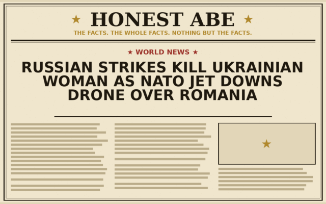Russian Strikes Kill Ukrainian Woman as NATO Jet Downs Drone Over Romania